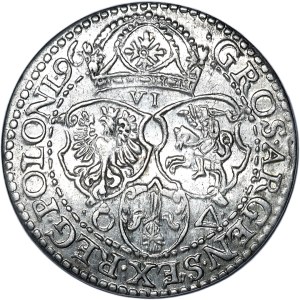 Zygmunt III Waza, Szóstak 1596, Malbork - małe popiersie