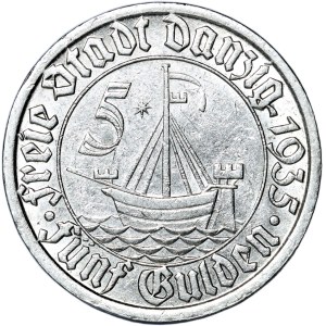 Free City of Danzig, 5 guilders 1935