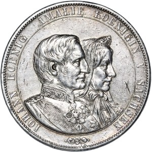 Germany, Saxony, John V, 2 thalers 1872 B, Dresden, Golden Wedding