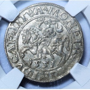 Zygmunt II August, Półgrosz 1551, Wilno, LI/LITVA