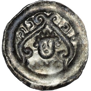 Leszek the White (1202-1227), Brakteat Kraków, head surrounded by vitiations and Hebrew inscriptions