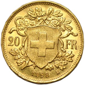 Szwajcaria, 20 franków 1898 B, Berno