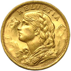 Switzerland, 20 francs 1911 B, Bern