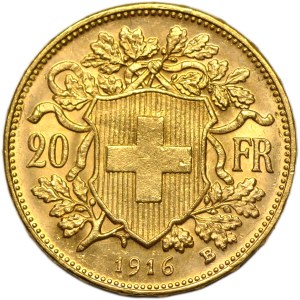 Switzerland, 20 francs 1916 B, Bern