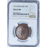 Finlandia / Rosja, Mikołaj II, 10 Penniä 1913