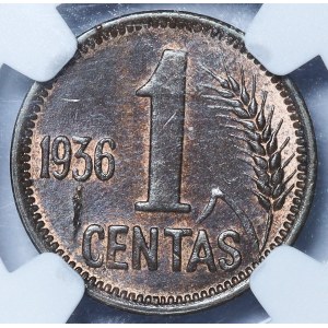 Litwa, 1 centas 1936