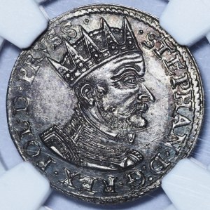 Stefan Batory, trojak Gdańsk 1579, bardzo rzadki i piękny