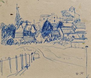 Henryk Hayden (1883-1970), Wioska Mareuil nad rzeką Ourcq, 1950