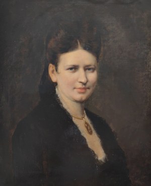 Tadeusz Ajdukiewicz (1852-1916), Portret damy z medalionem, ok. 1880