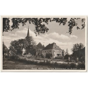 SARBY (p. Strzelin). Evangl. Kirche u. Pfarrhaus Schreibendorf, Kr. Strehlen i. Schles.