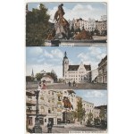 BYDGOSZCZ. Fountain of the Deluge - Market Square with City Hall - Liberty Square with a monument to Kaiser Wilhelm I.