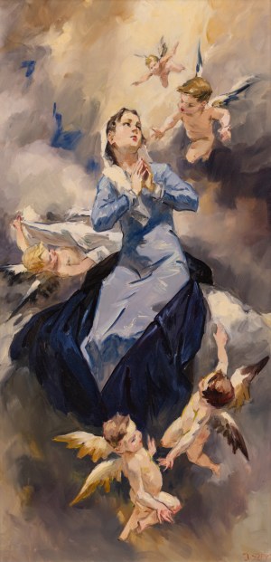 Janusz Szpyt (ur. 1960), Madonna z aniołkami, 2021