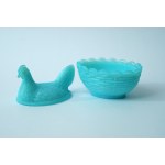 Glass salt cellar , "Hen - HSG Ząbkowice