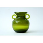 Glass vase , "Jas" - Cracow Institute of Glass - green