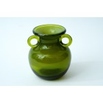 Glass vase , "Jas" - Cracow Institute of Glass - green