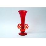 Glass red vase with adhesives - Cracow Glass Institute