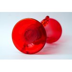 Glass red vase with adhesives - Cracow Glass Institute