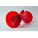Glass red vase with adhesives - Cracow Glass Institute