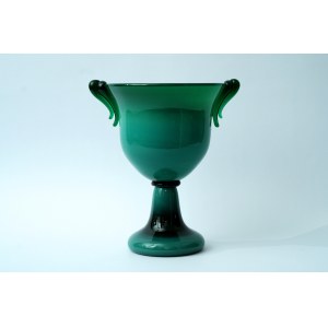 Green glass goblet - Krakow Glass Institute