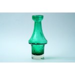 Glass vase , "Christmas tree" green - HS Zawiercie - Jozef Podlasek
