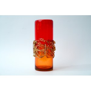 Glass braided vase - Cracow Glass Institute - cracked from 1 zl!