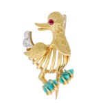 Brooch in the form of a duck, 2nd half of the 20th century.