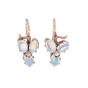 Earrings with clover motif, Hungary, 19th/20th century.