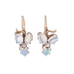 Earrings with clover motif, Hungary, 19th/20th century.