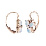 Earrings with clover motif, Hungary, 19th/20th century.