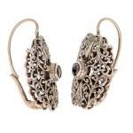 Earrings, mid-20th century.