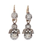 Earrings with day-and-night floral motif, Austria (import feature), l. 1920s.