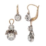 Earrings with day-and-night floral motif, Austria (import feature), l. 1920s.