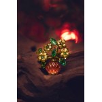 Brooch with flower vase motif, mid-20th century.