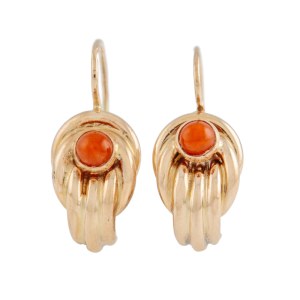Earrings, mid-20th century.