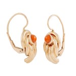 Earrings, mid-20th century.