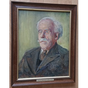 ANTONI MICHALAK, OLEJ NA KARTÓNE, PORTRÉT PROFESORA, SIGNOVANÉ ANTONI MICHALAK 1959