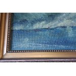 AUTHOR UNKNOWN, PAINTING OIL ON CARDBOARD MOUNTAIN MOTIF, SIGNED SIGNATURE ILLEGIBLE