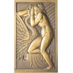 IIIe République (1870-1940). Uniface plaque, Leda and the Swan, by A. Lavrillier ND (1925), Paris.