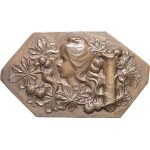 IIIe République (1870-1940). Plate, single-sided proof, bust of young woman, by F. Rasumny ND, Paris.