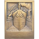 IIIe République (1870-1940). Plaque, Compagnie des Chargeurs réunis, the steamer Ain-el-Turk, by R. Bénard 1940, Paris.
