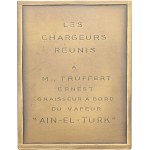 IIIe République (1870-1940). Plaque, Compagnie des Chargeurs réunis, the steamer Ain-el-Turk, by R. Bénard 1940, Paris.