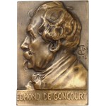 IIIe République (1870-1940). Plaquette uniface, Edmond de Goncourt, by A. L. M. Charpentier 1894, Paris.