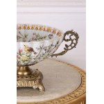 Květinový porcelánový bronzový talíř