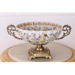 Květinový porcelánový bronzový talíř