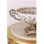Květinový porcelánový bronzový talíř