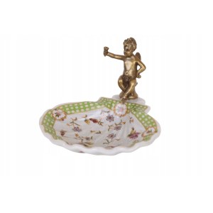 Green platter with angel