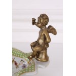 Green platter with angel