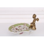 Green platter with angel