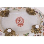 Bronze and porcelain platter with squirrels