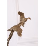 Platter with flying bird in porcelain and bronze